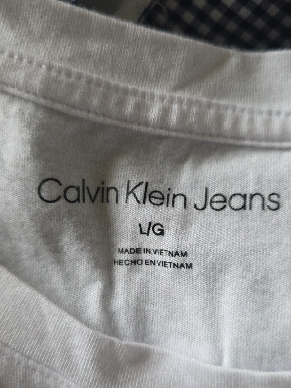 Calvin Klein White CK Logo Tee Metallic Silver Graphic Cotton Modal L - Picture 12 of 12